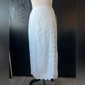 REFORMATION Brand New with Tags white linen skirt